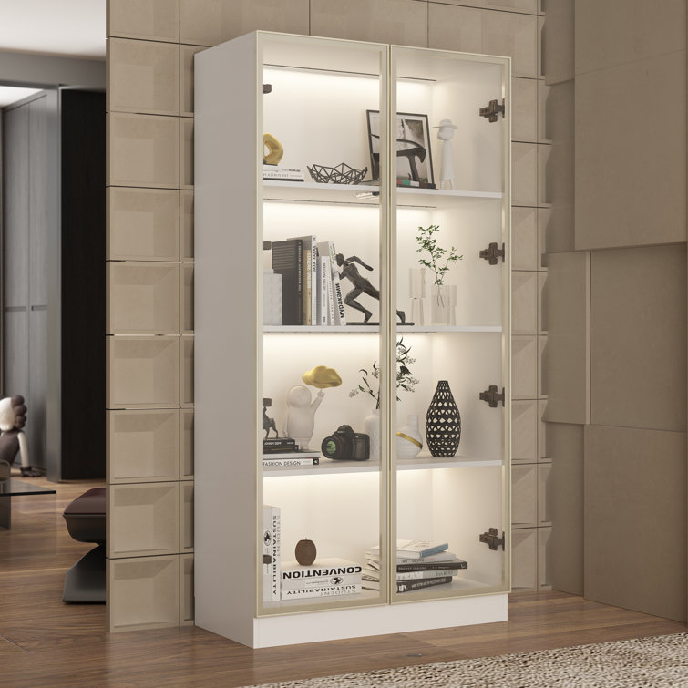 【人気沸騰】 Morinome 63'' H x 31.5'' W Tower Display Case Curio Cabinet 個人装備